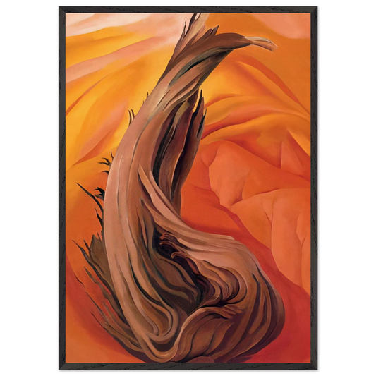 Stump in Red Hills - Georgia OKeeffe 70x100 cm / 28x40 inches Framed Art Print – Black Wooden Frame