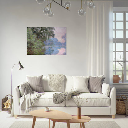 Morning on the Seine near Giverny - claude monet Brushed Aluminum Print - 70x100 cm / 28x40 inches | claude monet Aluminum Print | claude monet Prints