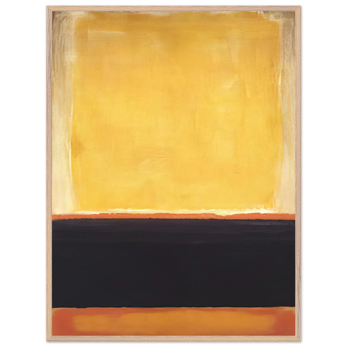 Mark Rothko - Yellow, Charcoal, Brown - 1953 Wall Art - 30x40 cm / 12x16 inches - Premium Wooden Framed Poster With Fine Art Paper - White frame