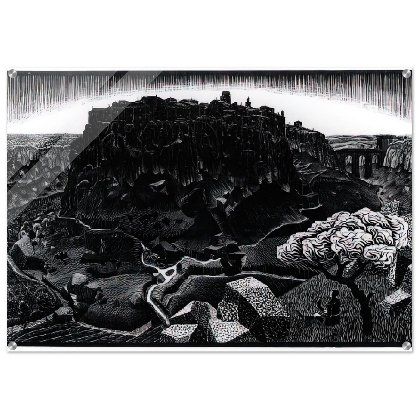 VITORCHIANO NEL CIMINO - MC Escher Acrylic Print - 70x100 cm / 28x40″ inches | Maurits Cornelis Escher Prints