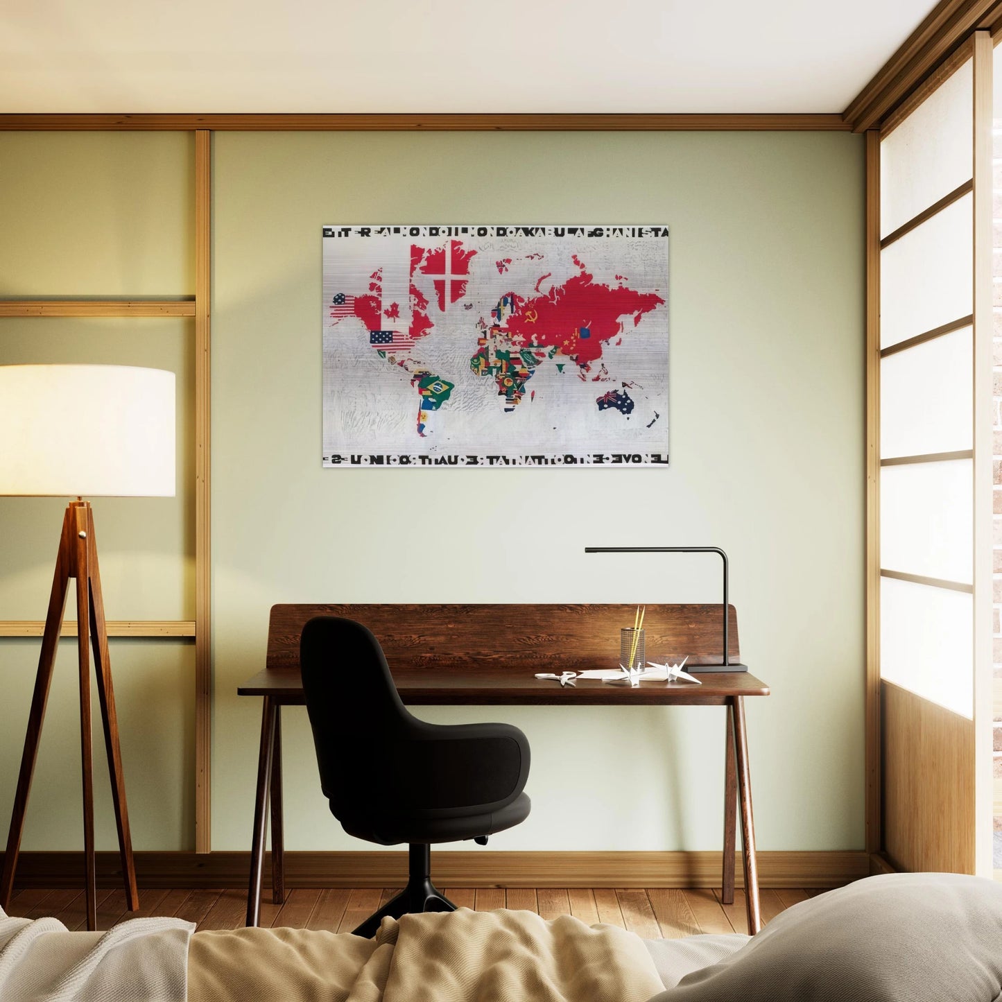 MAPPA 1983 - Alighiero Boetti Brushed Aluminum Print - 70x100 cm / 28x40 inches | Alighiero Boetti Aluminum Print | Alighiero Boetti Prints