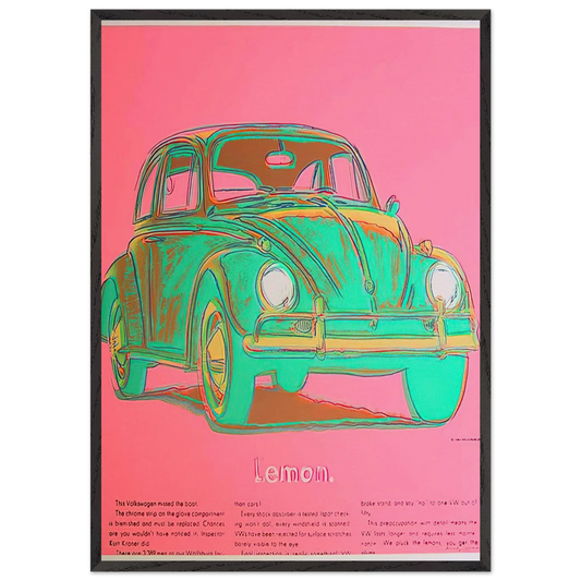 Volkswagen - Andy Warhol 70x100 cm / 28x40 inches Framed Art Print – Black Wooden Frame
