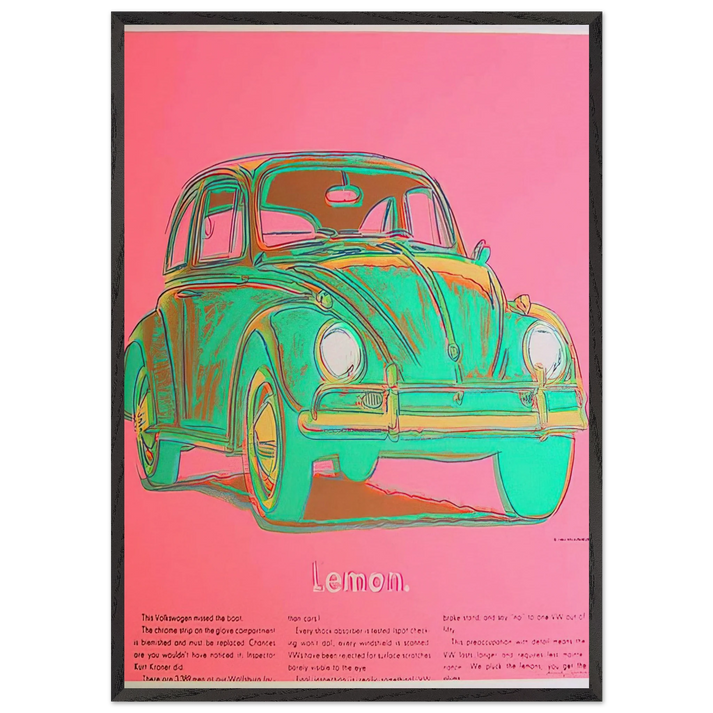 Volkswagen - Andy Warhol 70x100 cm / 28x40 inches Framed Art Print – Black Wooden Frame