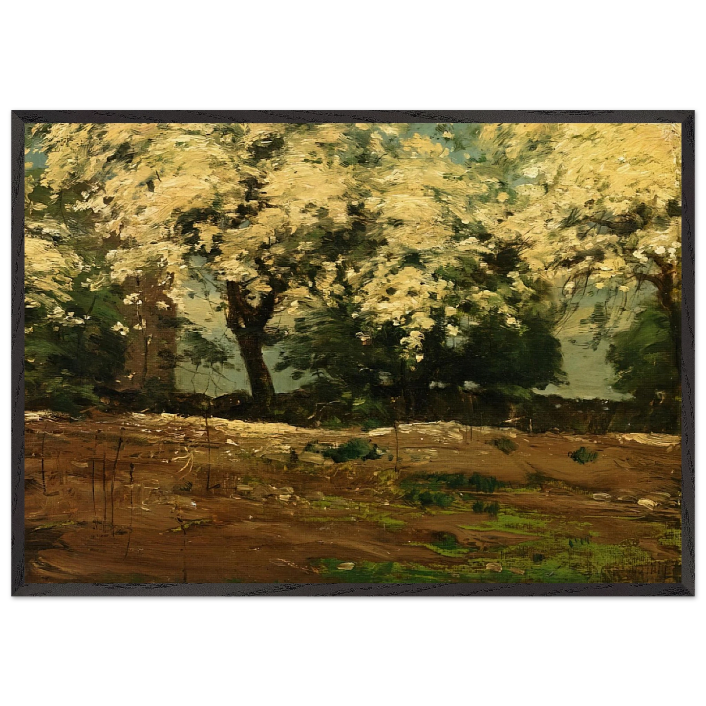 Blossoms - Childe Hassam 70x100 cm / 28x40 inches Framed Art Print – Black Wooden Frame