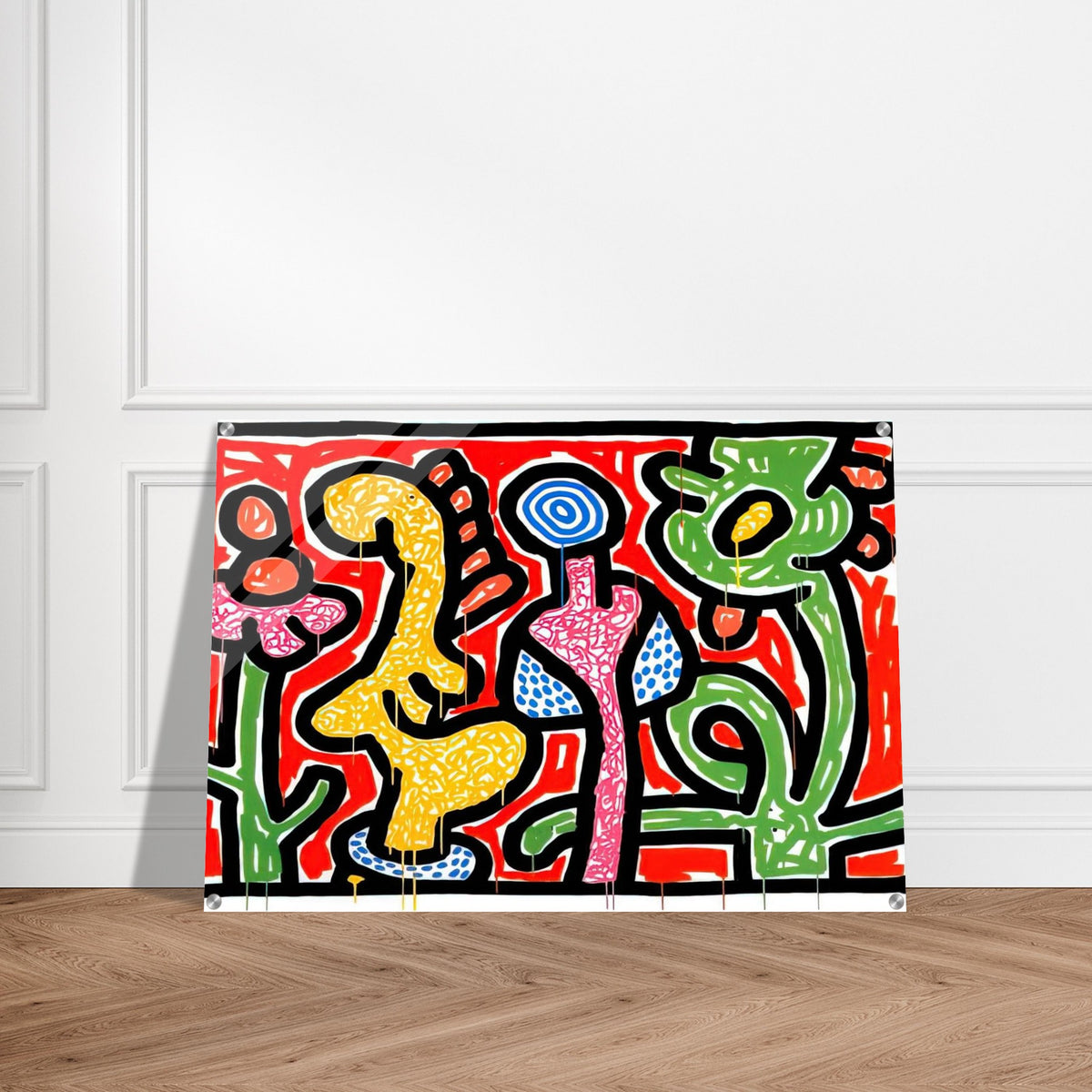 FLOWERS IV 1990 - Keith Haring Acrylic Print - 70x100 cm / 28x40″ inches