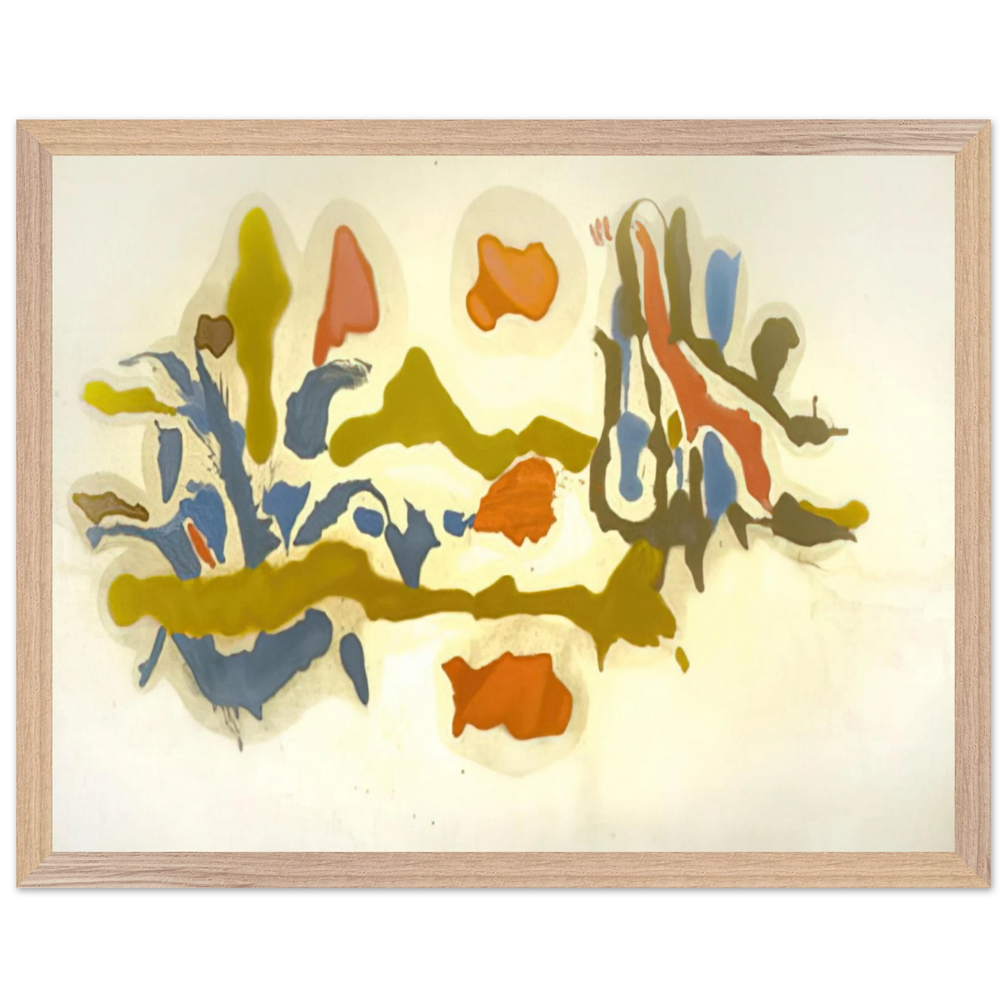 Helen Frankenthaler - Seascape with Dunes - 1962 Wall art - 40x50 cm / 16x20 inches - Premium Wooden Framed Poster With Fine Art Paper-canvas - Wood frame