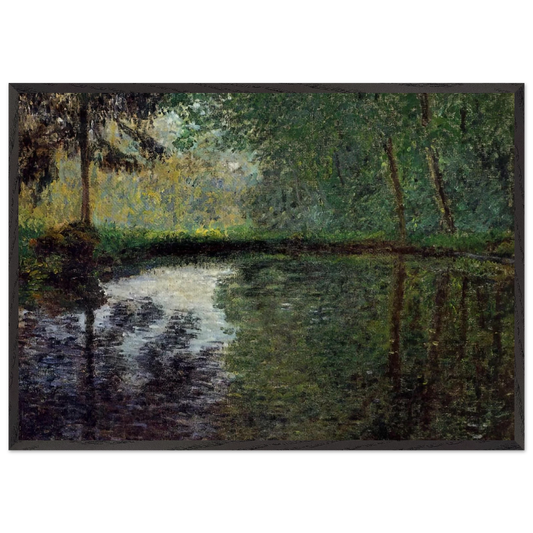 The Pond at Montgeron 2 - claude monet 70x100 cm / 28x40 inches Framed Art Print – Black Wooden Frame