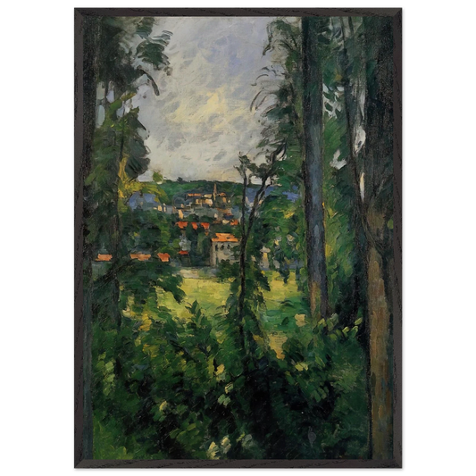 Auvers View from Nearby - Paul Cezanne 70x100 cm / 28x40 inches Framed Art Print – Black Wooden Frame