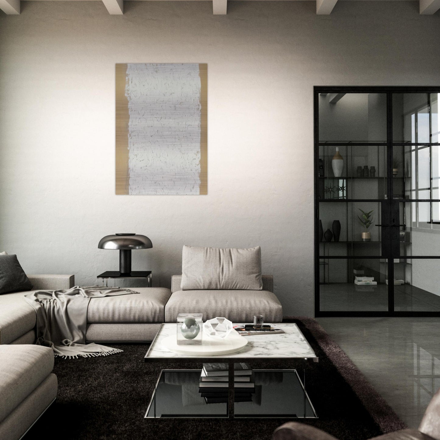 Enter - Minimalism - Robert Ryman Brushed Aluminum Print - 70x100 cm / 28x40 inches | Robert Ryman Aluminum Print | Robert Ryman Prints