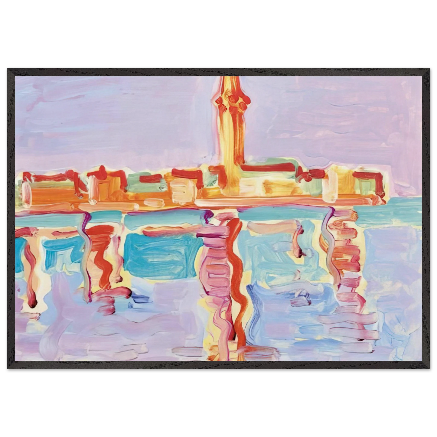 Untitled - 1955 N4 - Charles Lapicque 70x100 cm / 28x40 inches Framed Art Print – Black Wooden Frame