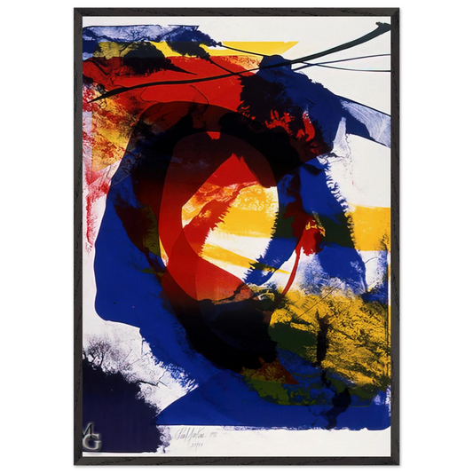 Distance Finding Mozart - 1992 - Paul Jenkins 70x100 cm / 28x40 inches Framed Art Print – Black Wooden Frame