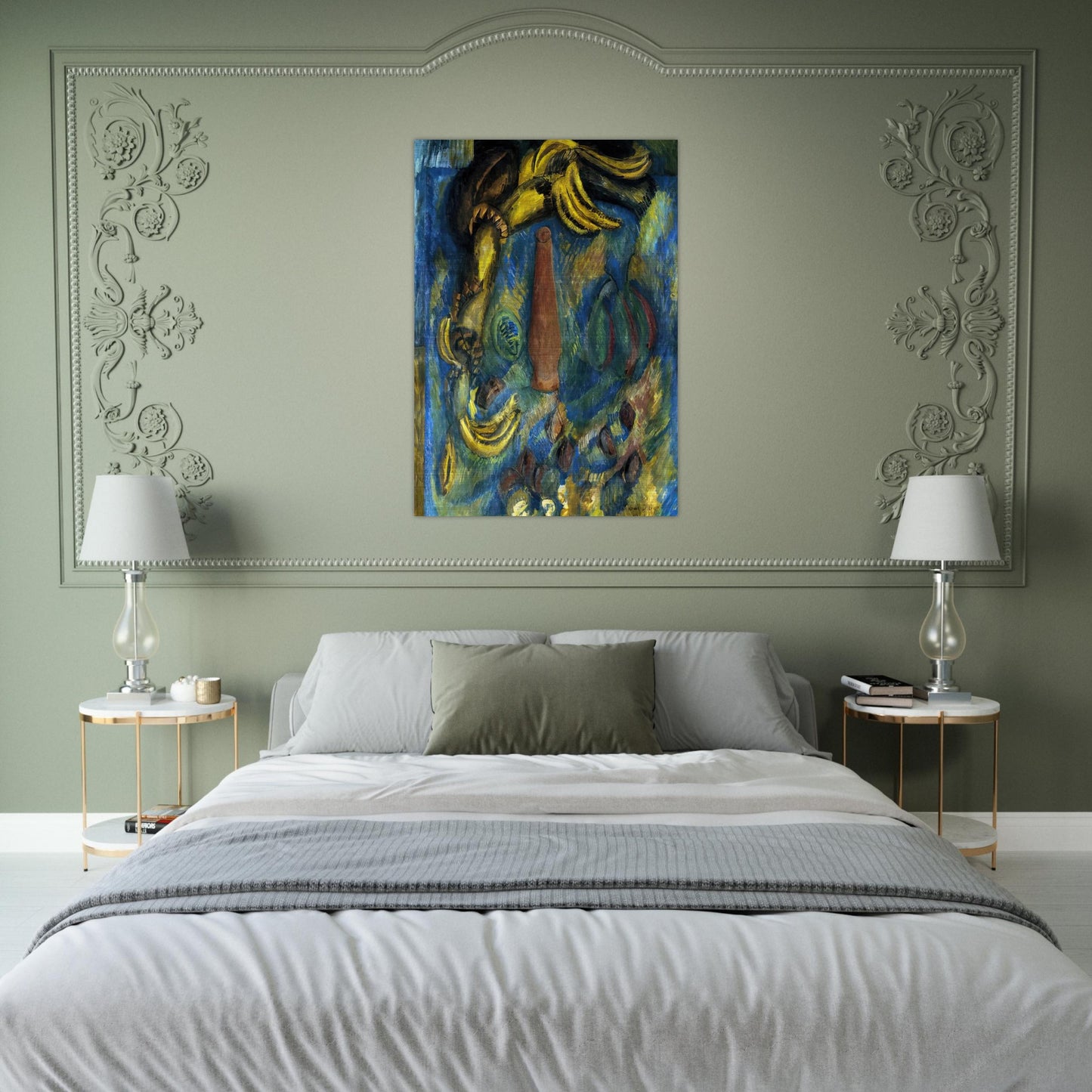 STILL LIFE WITH BANANAS 1909 - Raoul Dufy Brushed Aluminum Print - 70x100 cm / 28x40 inches | Raoul Dufy Aluminum Print | Raoul Dufy Prints