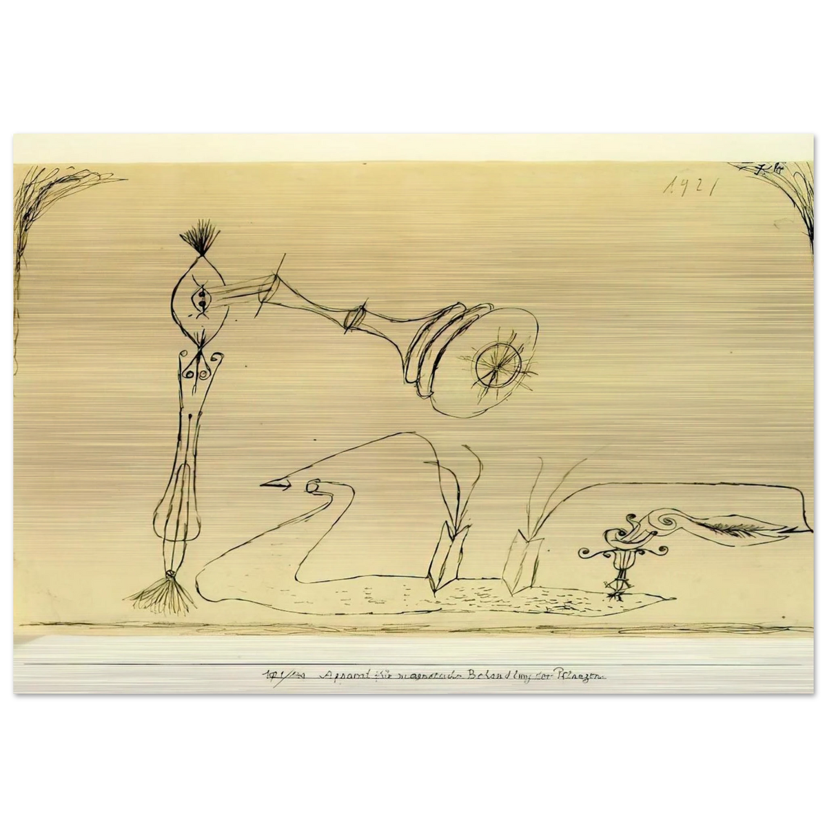 APPARATUS FOR THE MAGNETIC TREATMENT OF PLANTS 1908 - Paul Klee Brushed Aluminum Print - 70x100 cm / 28x40 inches | Paul Klee Aluminum Print | Paul Klee Prints