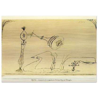 APPARATUS FOR THE MAGNETIC TREATMENT OF PLANTS 1908 - Paul Klee Brushed Aluminum Print - 70x100 cm / 28x40 inches | Paul Klee Aluminum Print | Paul Klee Prints