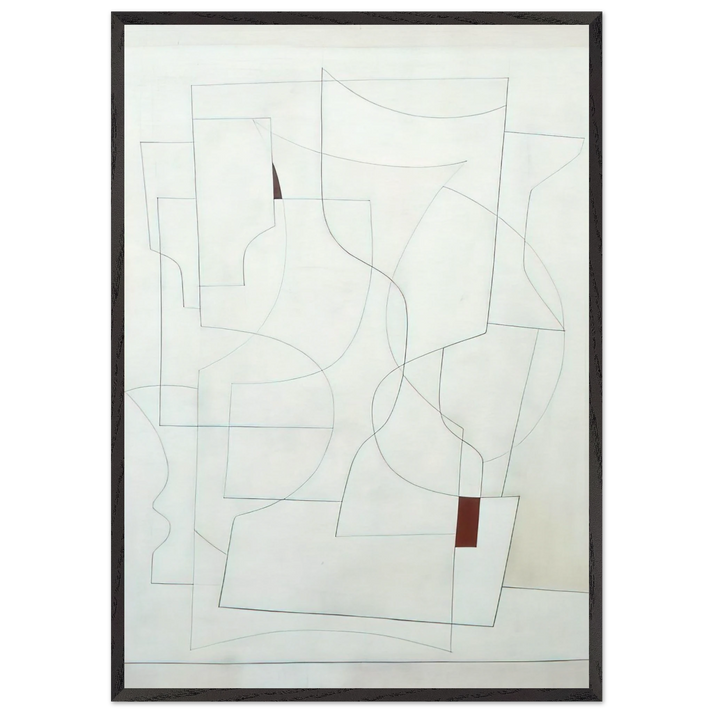 July 27-53 ivory - 1953 - Ben Nicholson 70x100 cm / 28x40 inches Framed Art Print – Black Wooden Frame