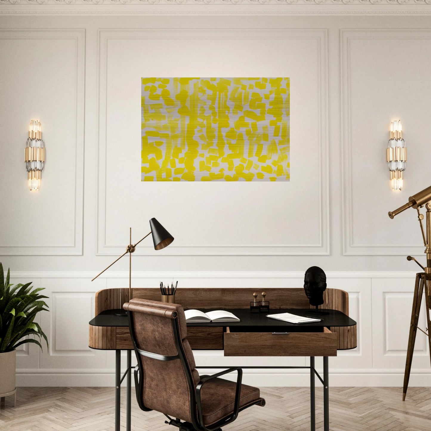 Yellow Painting - 1949 - Ad Reinhardt Brushed Aluminum Print - 70x100 cm / 28x40 inches | Ad Reinhardt Aluminum Print | Ad Reinhardt Prints