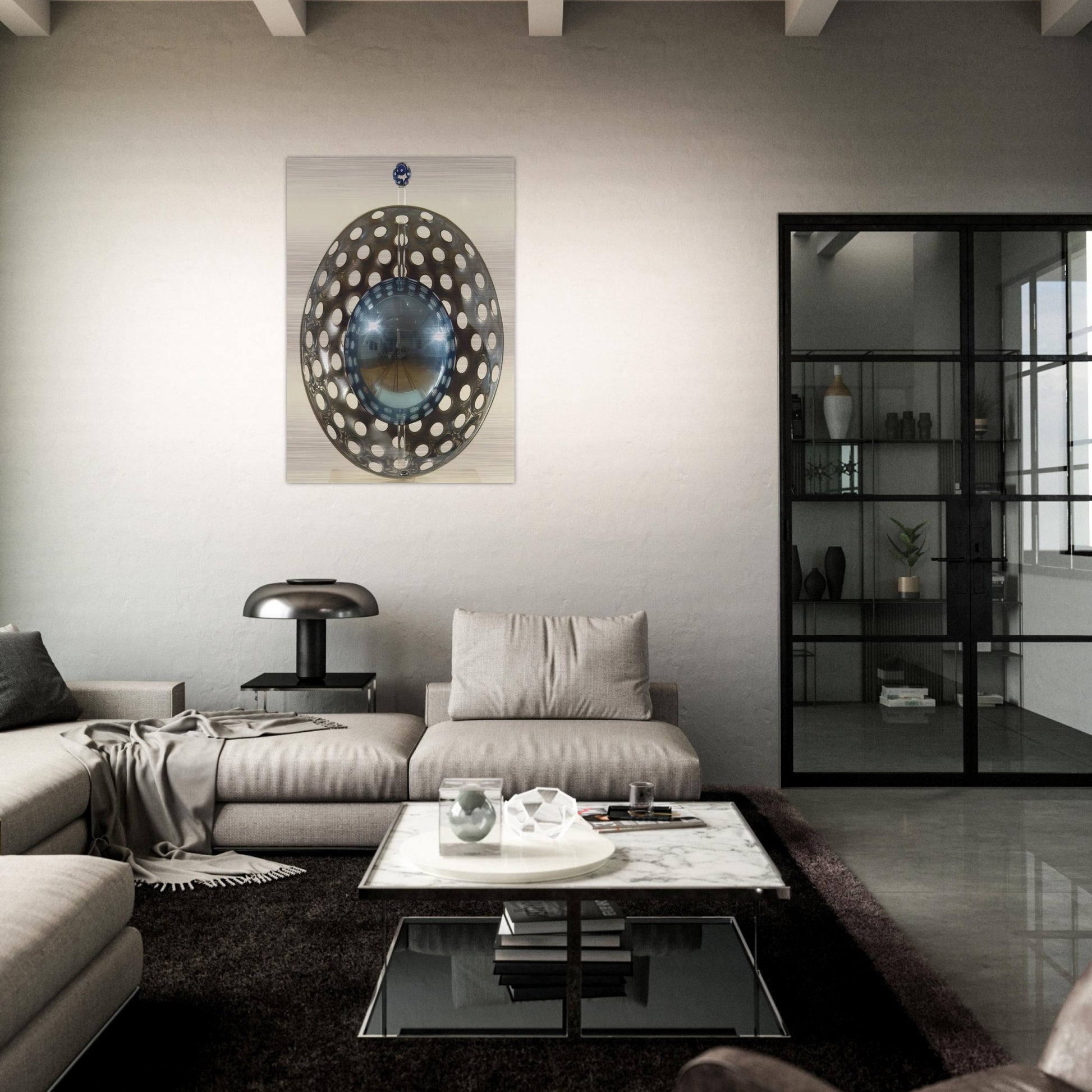 Perforaciones con reflexion - 1967 - Gyula Kosice Brushed Aluminum Print - 70x100 cm / 28x40 inches | Gyula Kosice Aluminum Print | Gyula Kosice Prints