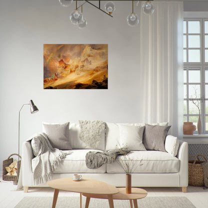 Rainbow over the Grand Canyon of the Yellowstone - Thomas Moran Brushed Aluminum Print - 70x100 cm / 28x40 inches | Thomas Moran Aluminum Print | Thomas Moran Prints