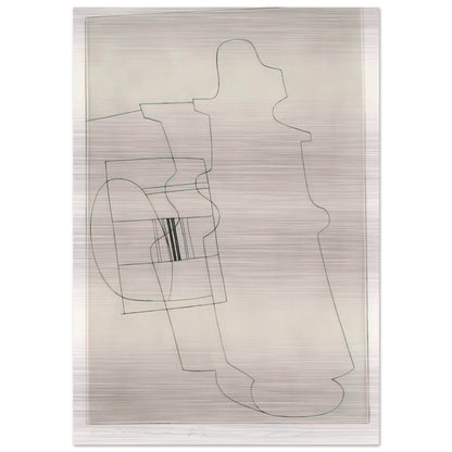 Glass topped bottle - 1967 - Ben Nicholson Brushed Aluminum Print - 70x100 cm / 28x40 inches | Ben Nicholson Aluminum Print | Ben Nicholson Prints