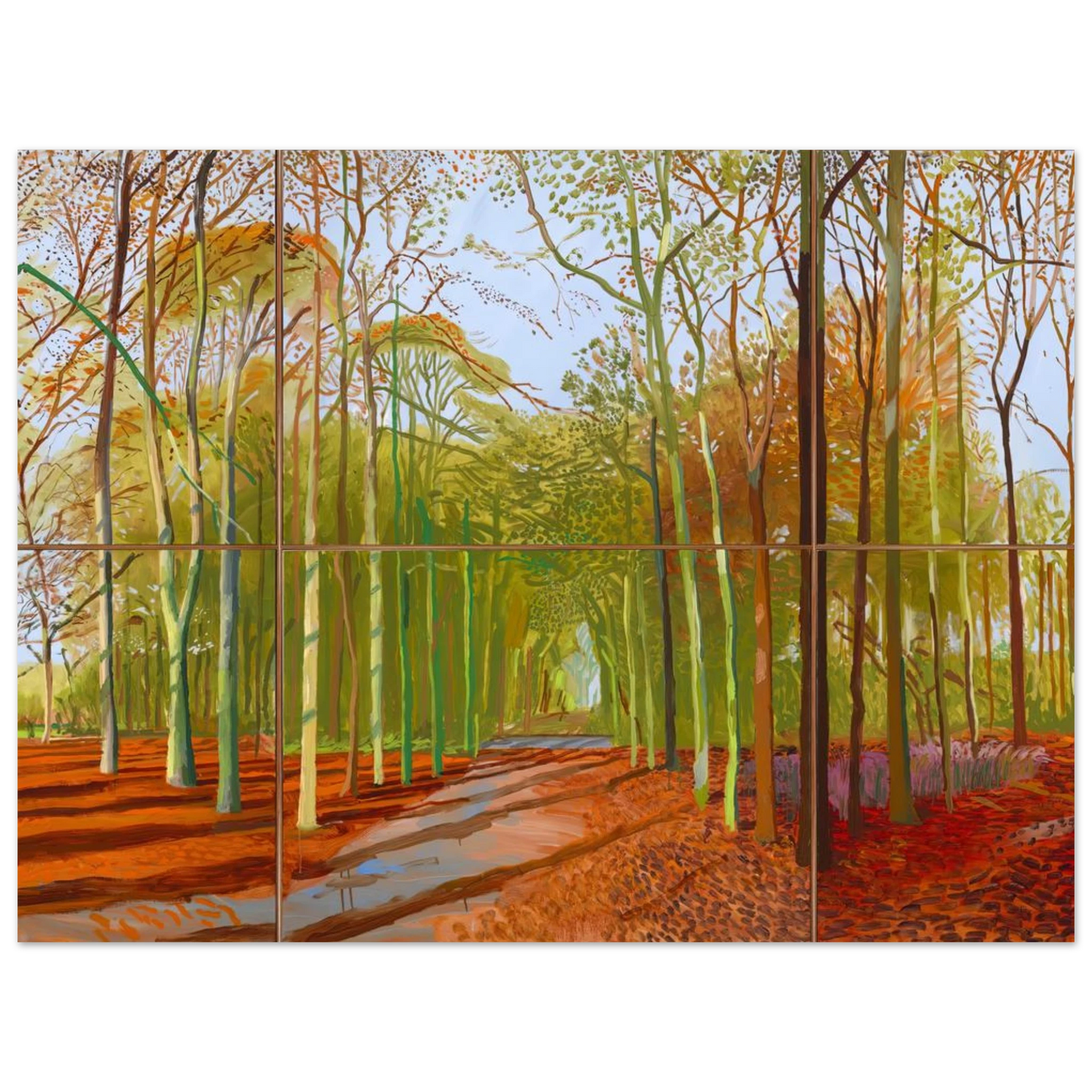 David Hockney - Woldgate Woods, 21, 23 & 29 November 2006 - 30x45 cm / 12x18 inches - Fine Art Poster-canvas - -