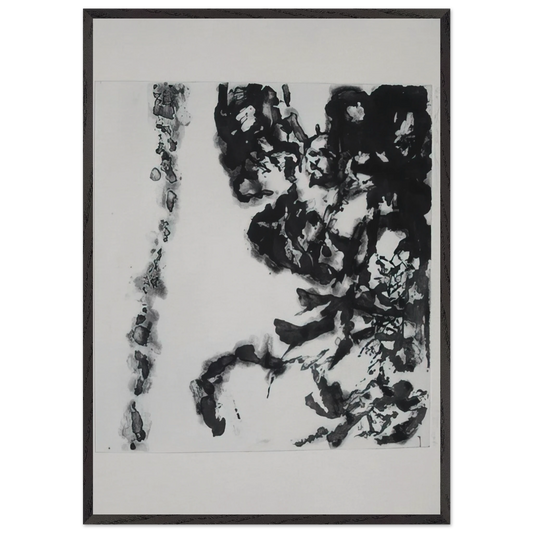 EULOGY ON THE EXTREMELY DELICATE THINGS 1993 - Zao Wou-Ki 70x100 cm / 28x40 inches Framed Art Print – Black Wooden Frame