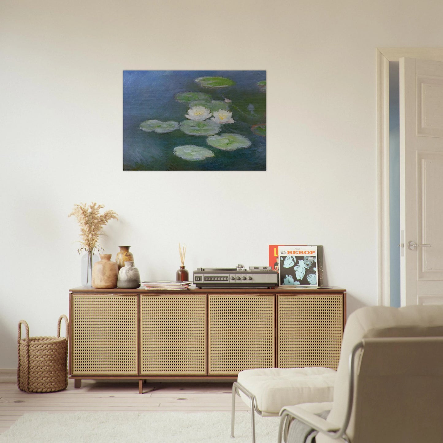 Water Lilies, Evening Effect - claude monet Brushed Aluminum Print - 70x100 cm / 28x40 inches | claude monet Aluminum Print | claude monet Prints