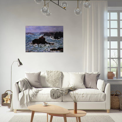 Belle-Ile, Rain Effect - claude monet Brushed Aluminum Print - 70x100 cm / 28x40 inches | claude monet Aluminum Print | claude monet Prints