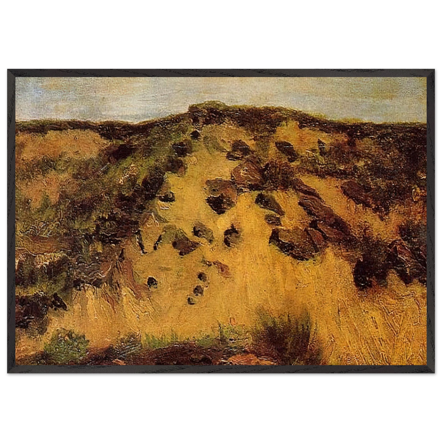 Dunes - Vincent van Gogh 70x100 cm / 28x40 inches Framed Art Print – Black Wooden Frame