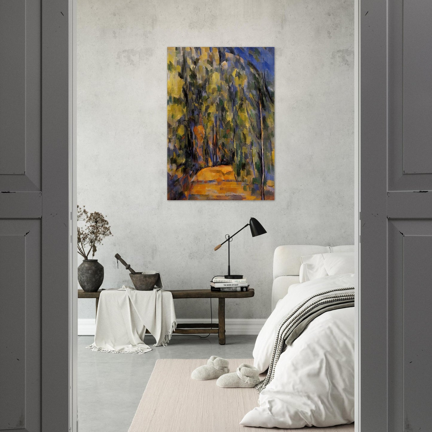 Bend in Forest Road - Paul Cézanne Brushed Aluminum Print - 70x100 cm / 28x40 inches | Paul Cézanne Aluminum Print | Paul Cézanne Prints