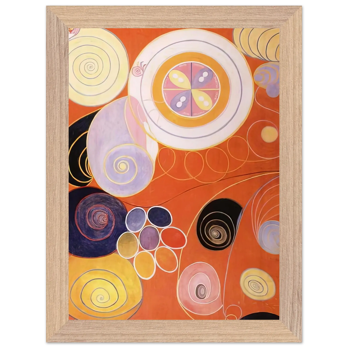 Hilma af Klint - THEY TENS MAINSTAY IV 1907 Wall art - 20x25 cm / 8x10 inches - Premium Wooden Framed Poster With Fine Art Paper - White frame