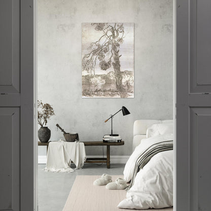A Weather-Beaten Pine Tree - Vincent van Gogh Brushed Aluminum Print - 70x100 cm / 28x40 inches | Vincent van Gogh Aluminum Print | Vincent van Gogh Prints