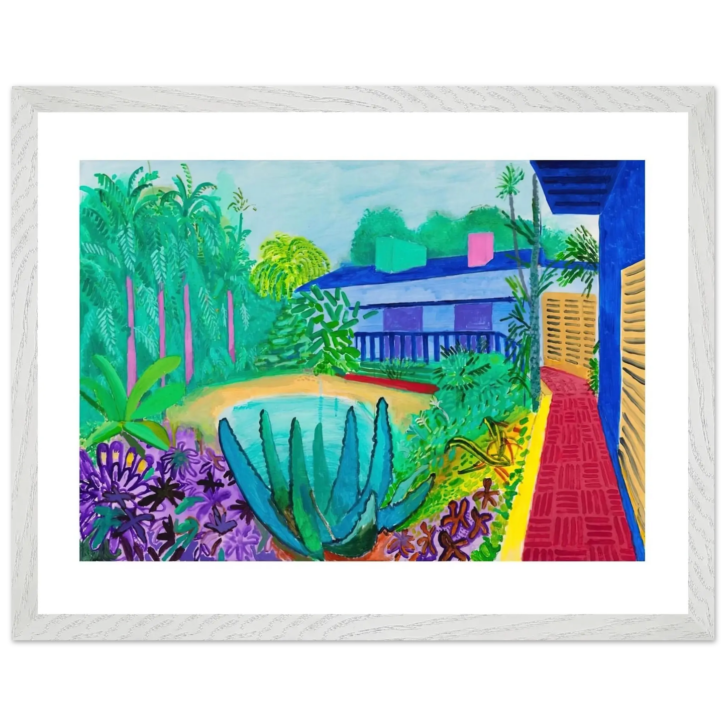 David Hockney - David Hockney Wall art - A2 (42 x 59.4  cm) - Premium Wooden Framed Poster With Fine Art Paper - Wood frame