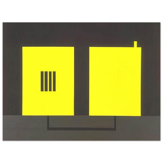 Peter Halley - Prison  Cell with Smokestack  Conduit - 1985  75x100 cm / 30x40inches Fine Art Poster