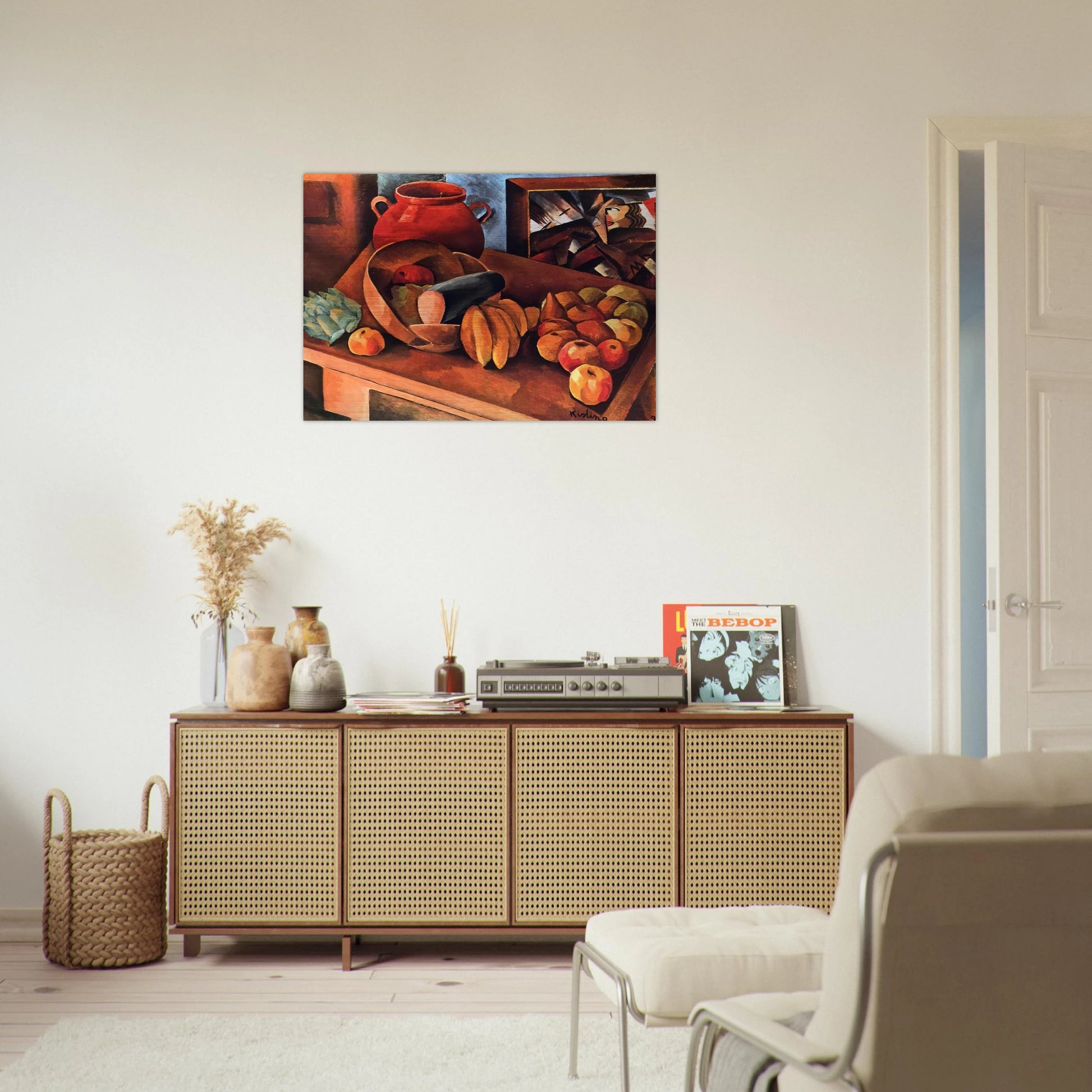 STILL LIFE WITH FRUIT 1913 - Moise Kisling Brushed Aluminum Print - 70x100 cm / 28x40 inches | Moise Kisling Aluminum Print | Moise Kisling Prints