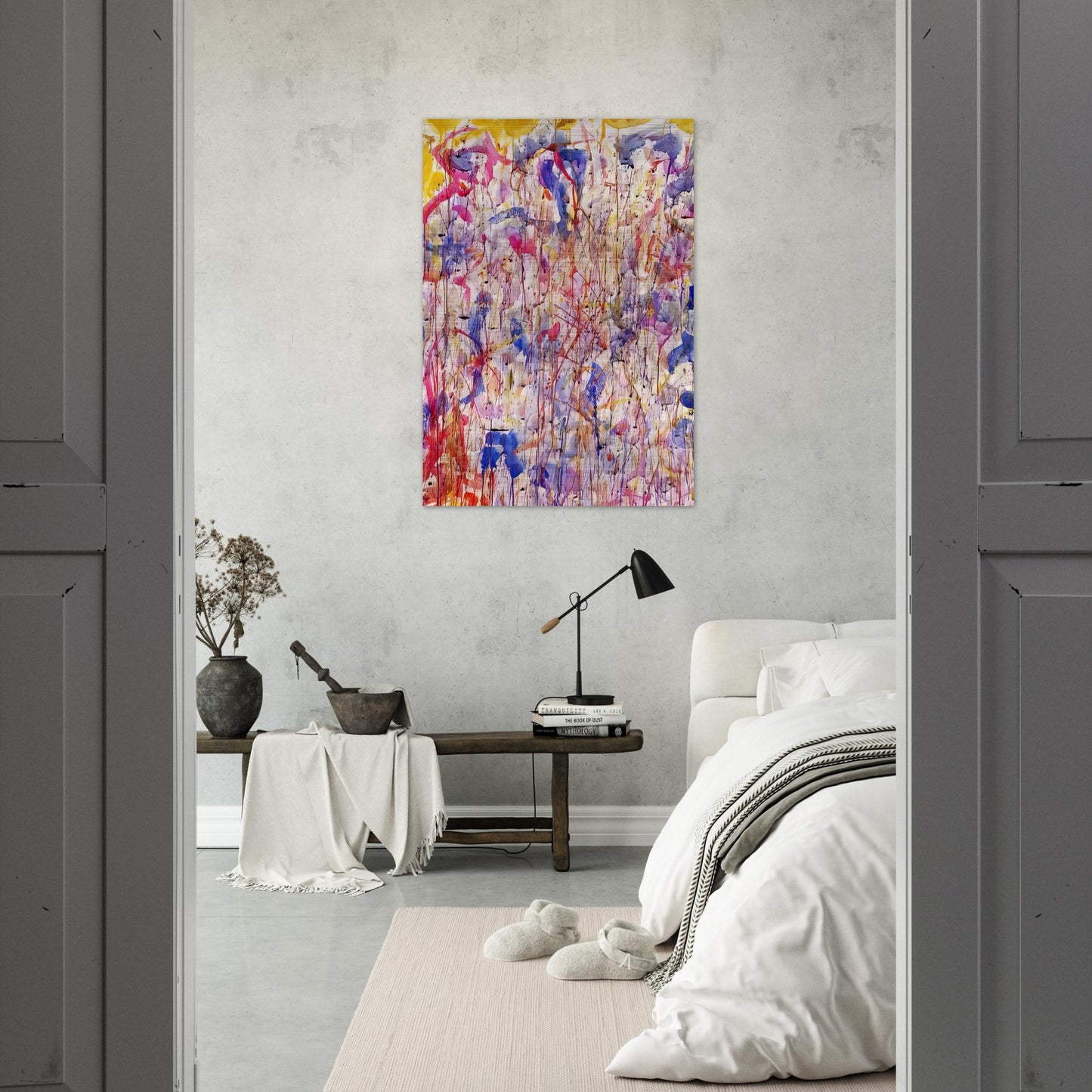 Untitled  SF57-008  - Sam Francis Brushed Aluminum Print - 70x100 cm / 28x40 inches | Sam Francis Aluminum Print | Sam Francis Prints