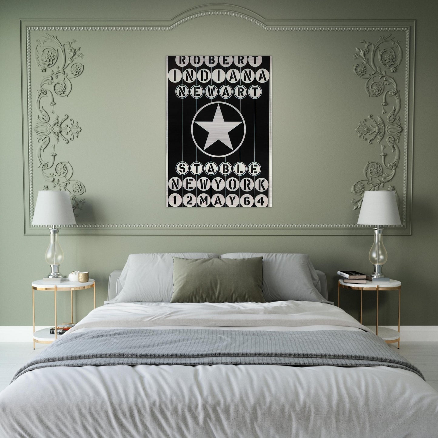 Robert Indiana, New Art, Stable New York - Robert Indiana Brushed Aluminum Print - 70x100 cm / 28x40 inches | Robert Indiana Aluminum Print | Robert Indiana Prints