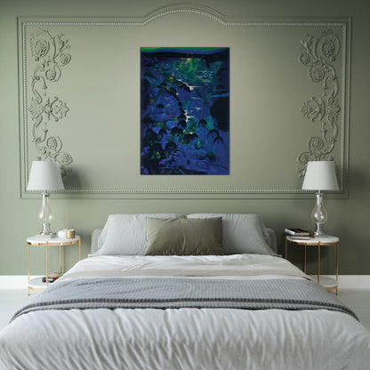 Beneath an Emerald Sky - Eyvind Earle Brushed Aluminum Print - 70x100 cm / 28x40 inches | Eyvind Earle Aluminum Print | Eyvind Earle Prints