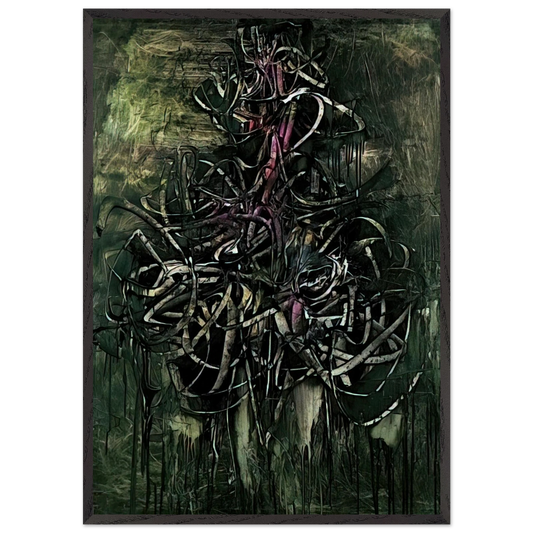 Peinture - 1957 - Simon Hantai 70x100 cm / 28x40 inches Framed Art Print – Black Wooden Frame