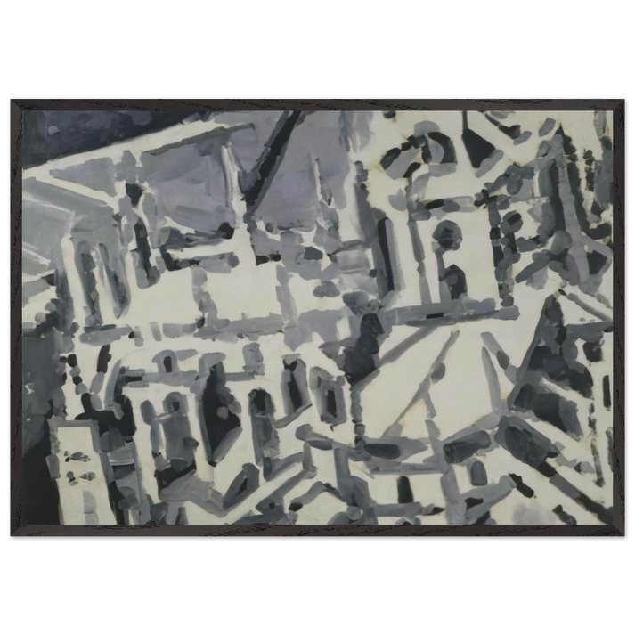 TOWNSCAPE M9 1968 - Gerhard Richter 70x100 cm / 28x40 inches Framed Art Print – Black Wooden Frame