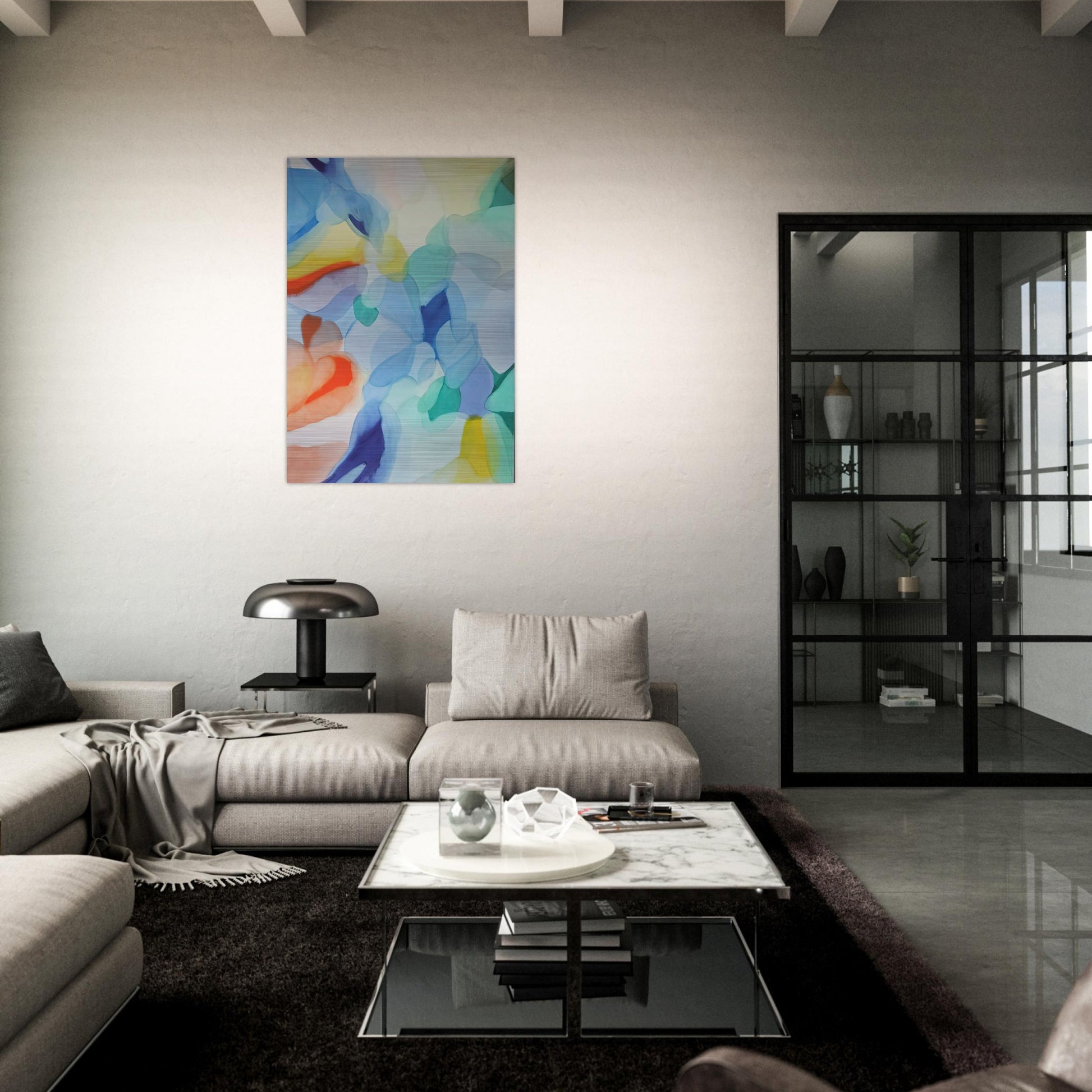 The Light in the Depths - Alice Baber Brushed Aluminum Print - 70x100 cm / 28x40 inches | Alice Baber Aluminum Print | Alice Baber Prints