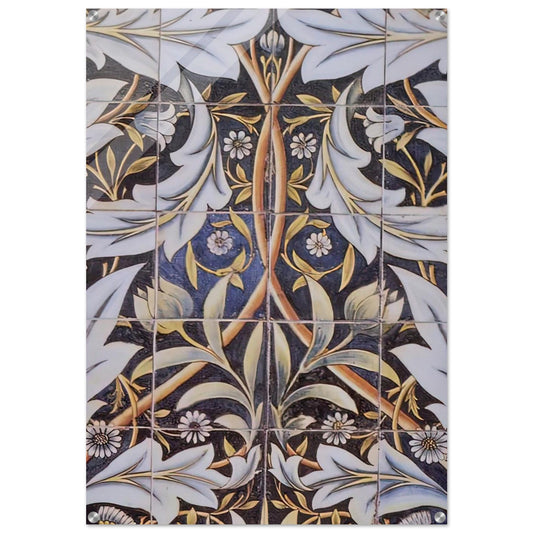PANEL OF CERAMIC TILES DESIGNED BY MORRIS AND PRODUCED BY WILLIAM DE MORGAN 1876 - William Morris Acrylic Print - 70x100 cm / 28x40″ inches | William Morris Wall Art | William Morris Prints