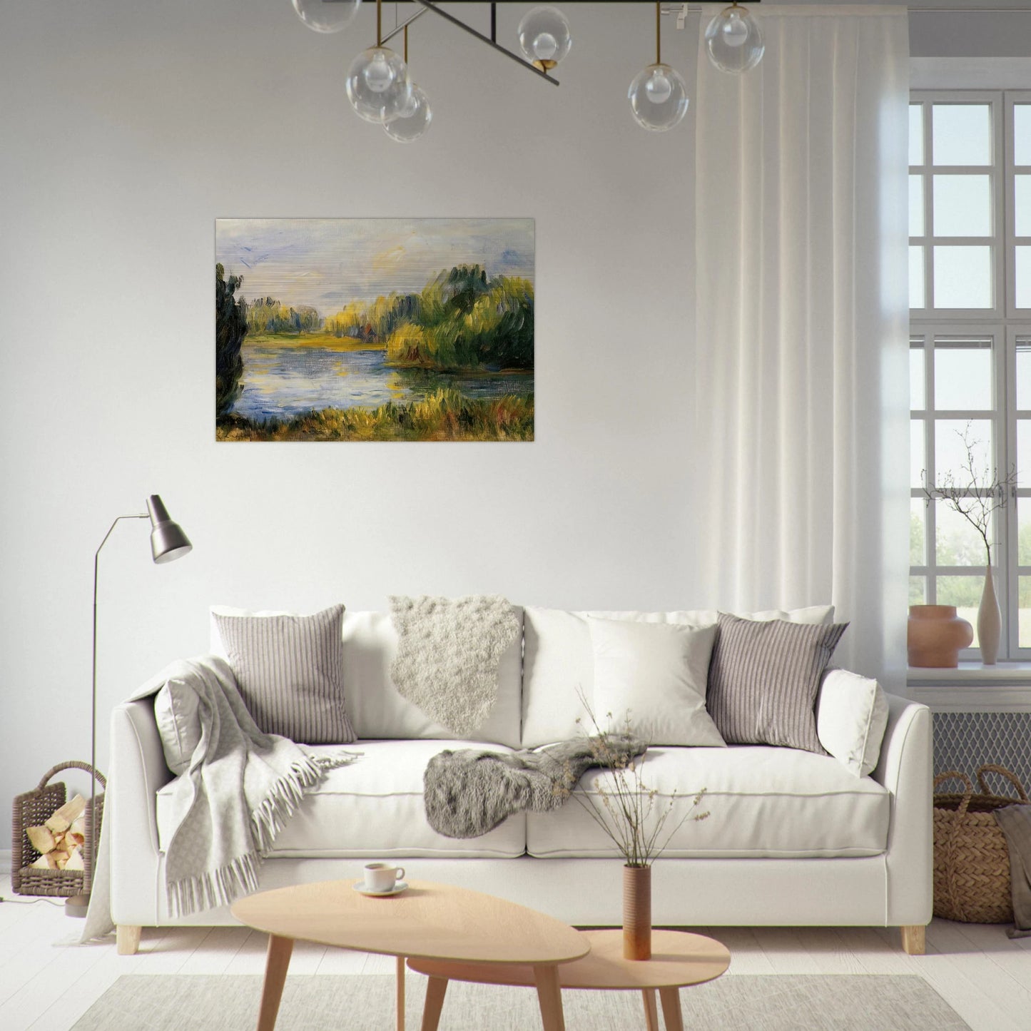 The Banks of the River - Pierre-Auguste Renoir Brushed Aluminum Print - 70x100 cm / 28x40 inches | Pierre-Auguste Renoir Aluminum Print | Pierre-Auguste Renoir Prints