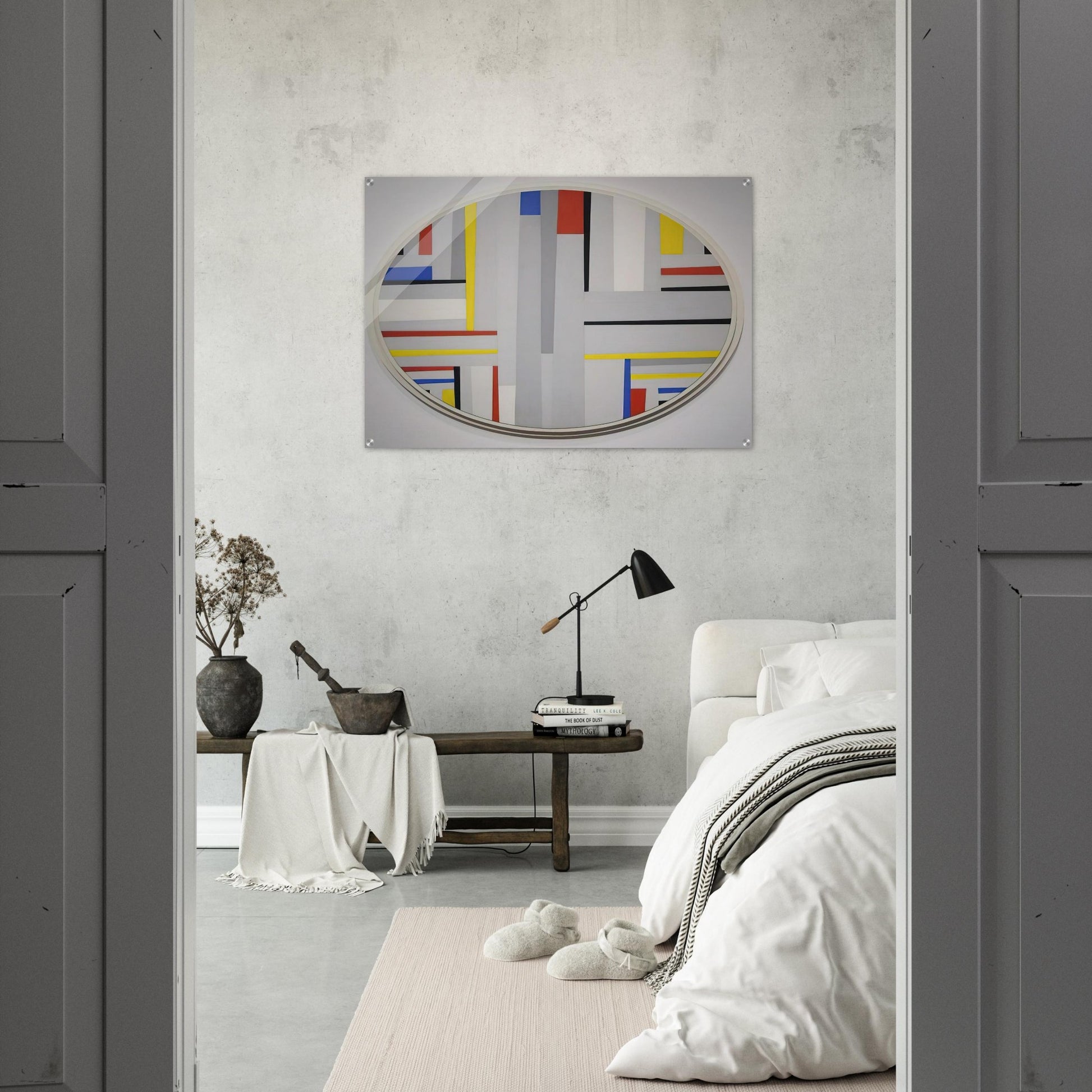Relational Painting, Tondo - Neoplasticism - Fritz Glarner Acrylic Print - 70x100 cm / 28x40″ inches | Fritz Glarner Wall Art | Fritz Glarner Prints