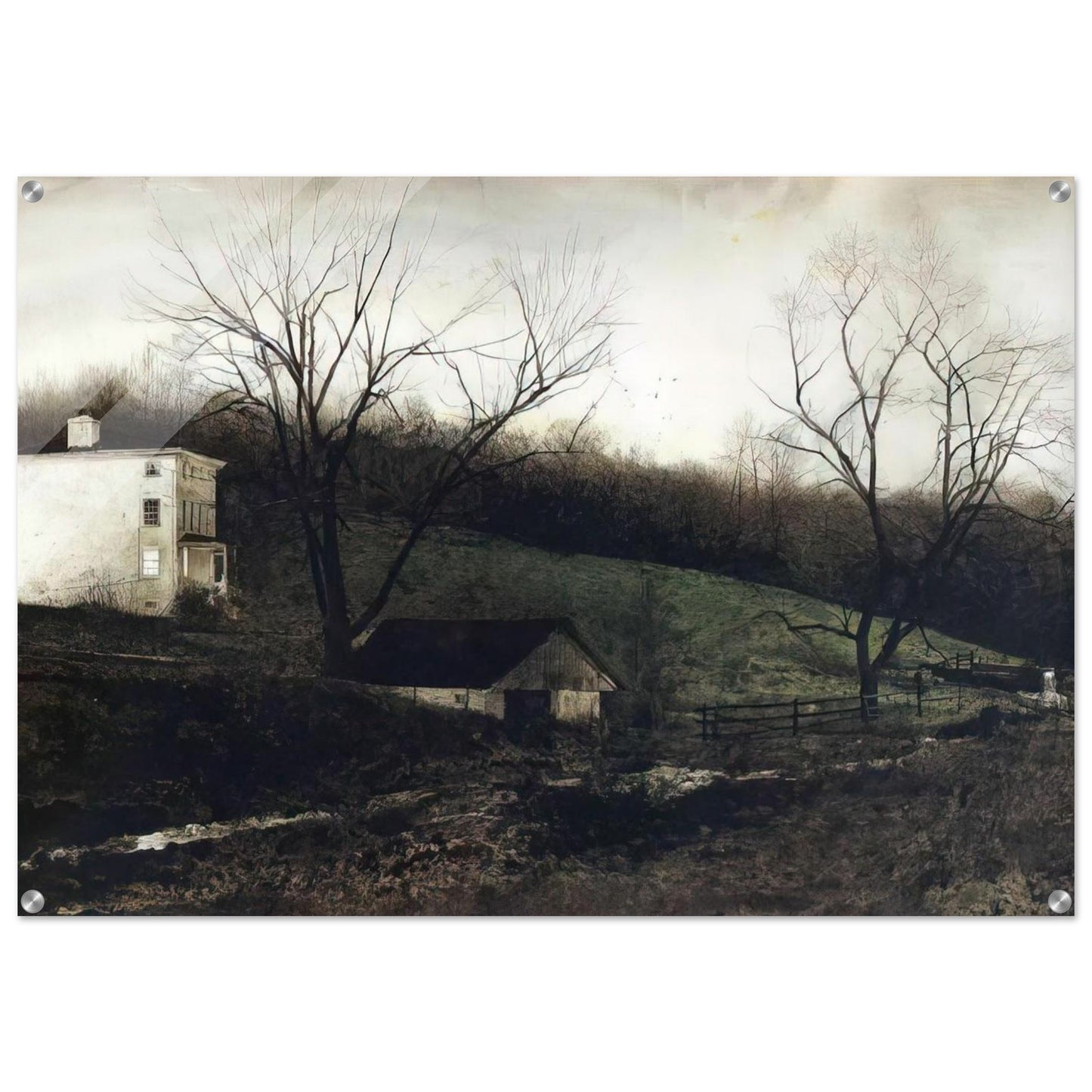 EVENING AT KUERNERS - Andrew Wyeth Acrylic Print - 70x100 cm / 28x40″ inches