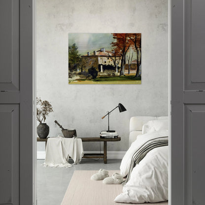 The Manor House at Jas de Bouffan - Paul Cézanne Brushed Aluminum Print - 70x100 cm / 28x40 inches | Paul Cézanne Aluminum Print | Paul Cézanne Prints