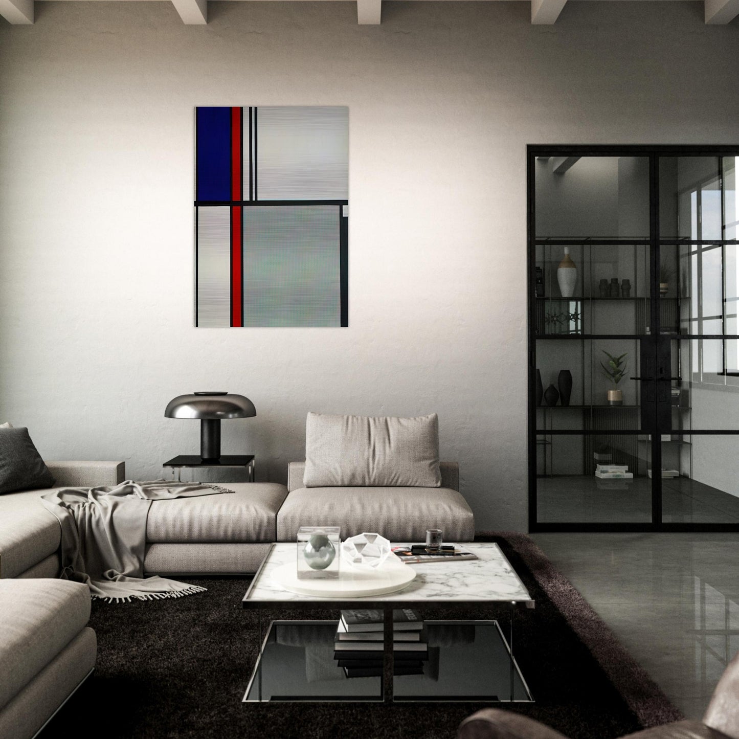 NONOBJECTIVE II 1964 - Roy Lichtenstein Brushed Aluminum Print - 70x100 cm / 28x40 inches | Roy Lichtenstein Aluminum Print | Roy Lichtenstein Prints