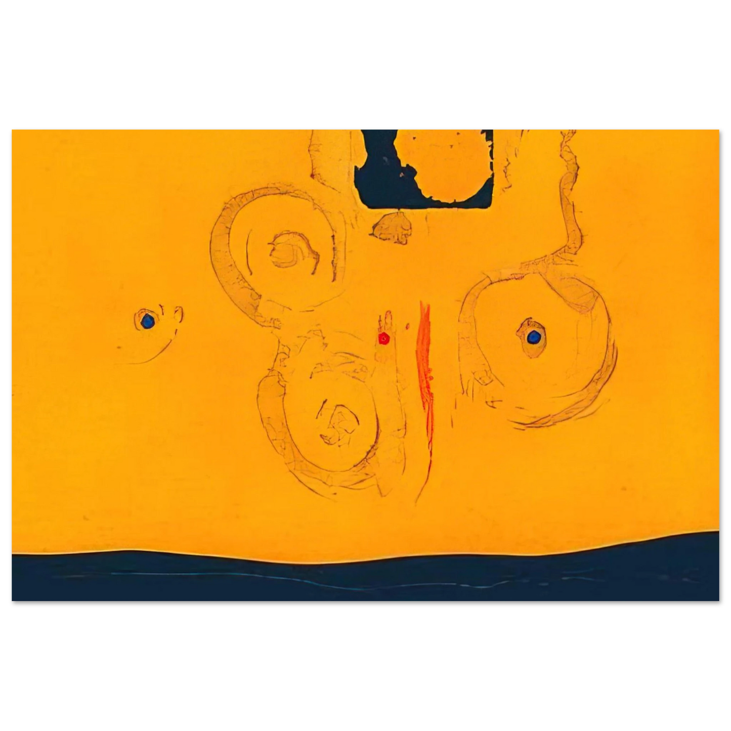 Helen Frankenthaler - Plaza Real - 1988 Wall art - 60x80 cm / 24x32 inches - Premium Wooden Framed Poster With Fine Art Paper-canvas - Wood frame