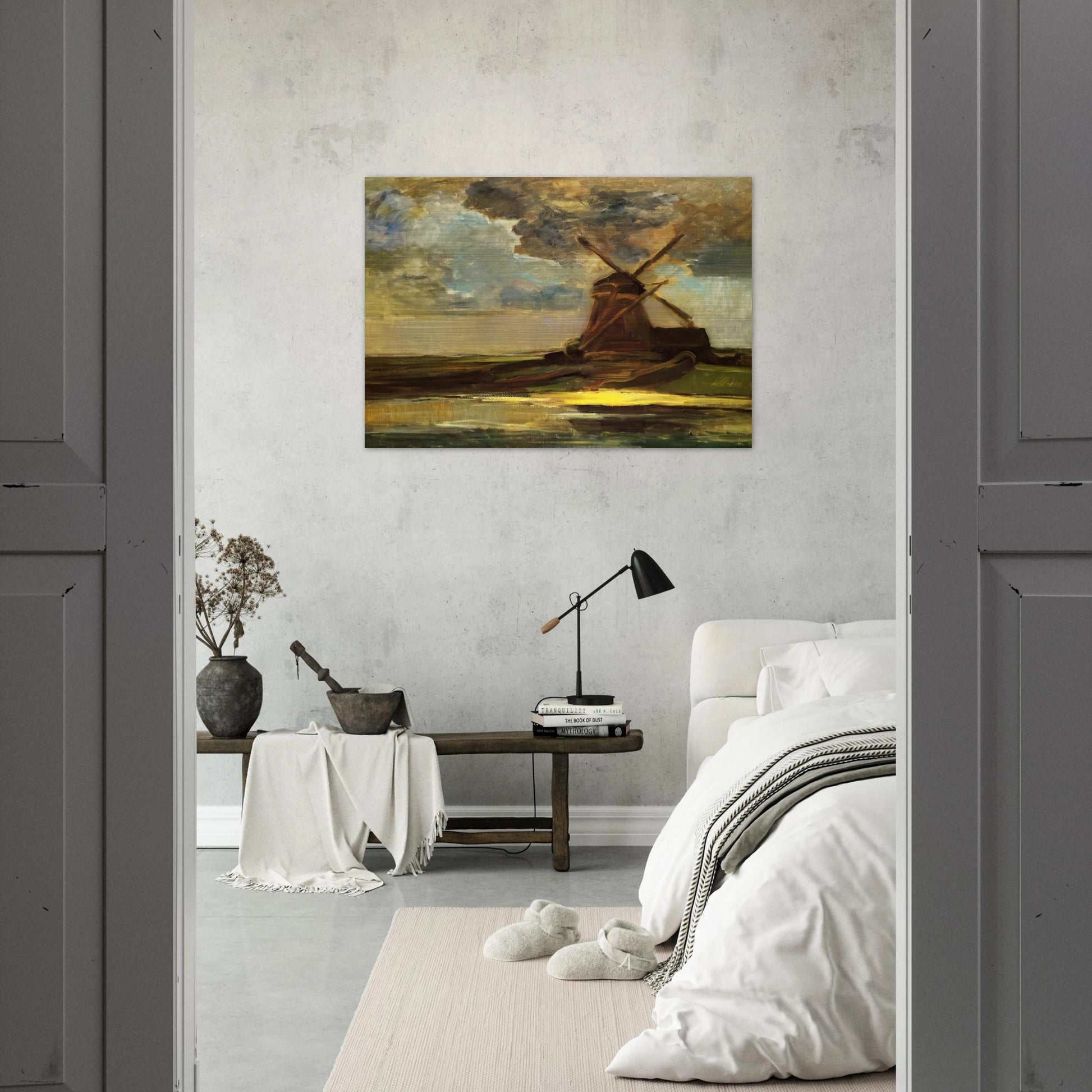 Windmill in the Gein - Piet Mondrian Brushed Aluminum Print - 70x100 cm / 28x40 inches | Piet Mondrian Aluminum Print | Piet Mondrian Prints