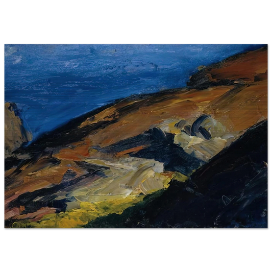 Rocks and Shore - Edward Hopper Brushed Aluminum Print - 70x100 cm / 28x40 inches | Edward Hopper Aluminum Print | Edward Hopper Prints