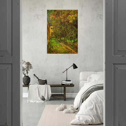The Garden of Saint-Paul Hospital - Vincent van Gogh Brushed Aluminum Print - 70x100 cm / 28x40 inches | Vincent van Gogh Aluminum Print | Vincent van Gogh Prints